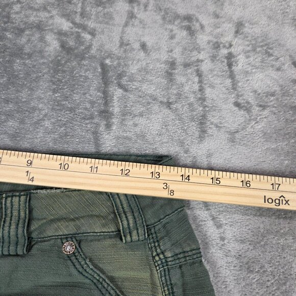 Free People Pants Womens 0 Army Green Distressed Straight Utility Ankle Boho - Picture 9 of 11